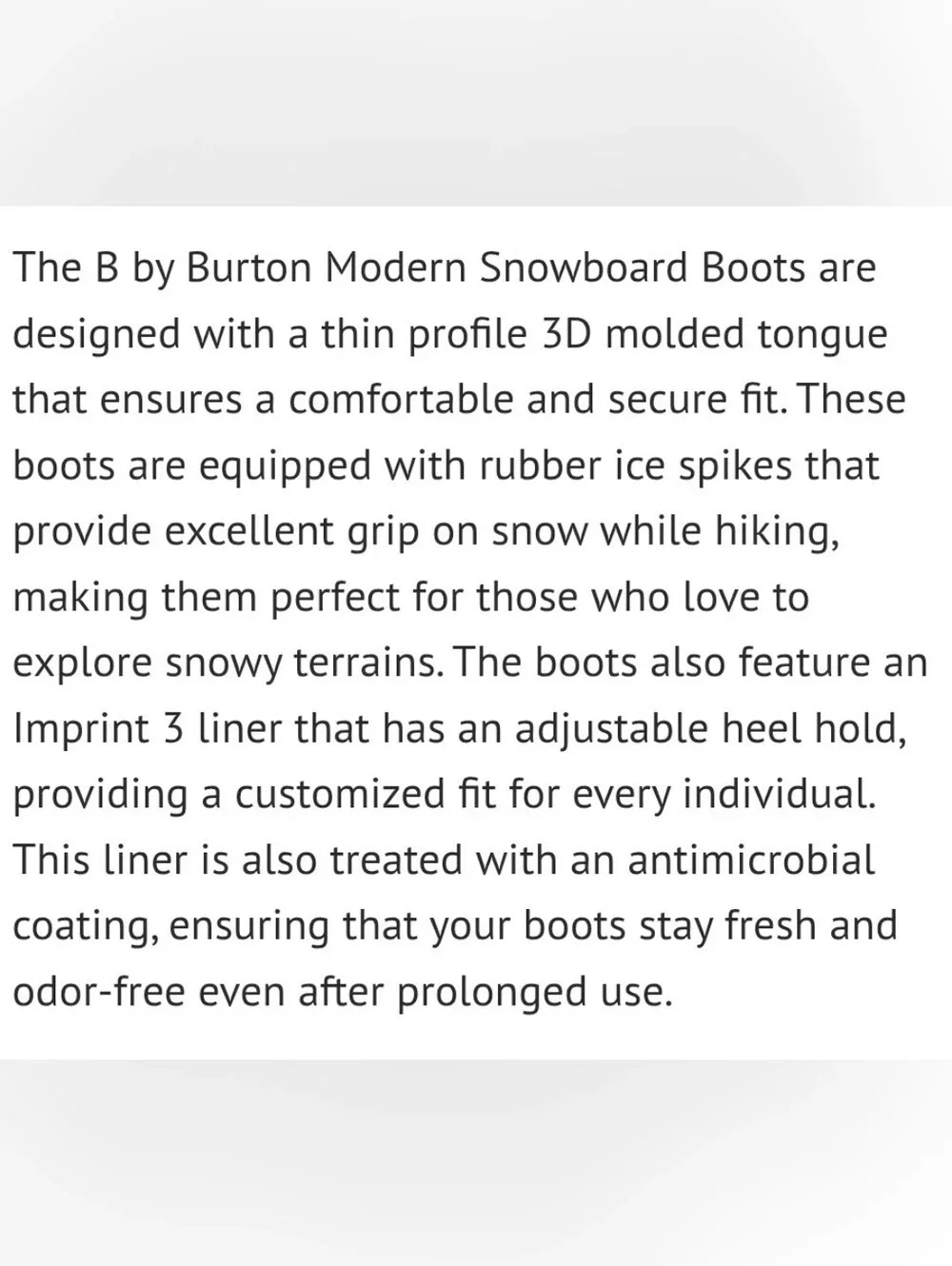B by Burton Modern Snowboard Boots. Size 7.5
